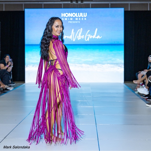 Handmade Macramé Metallic Festival Dress - Picture 3 of 17